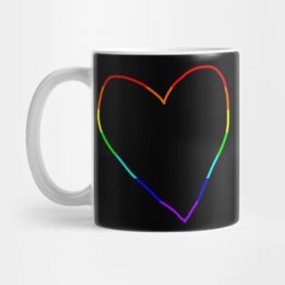 Rainbow Heart Minimal Line for Valentines Day Mug